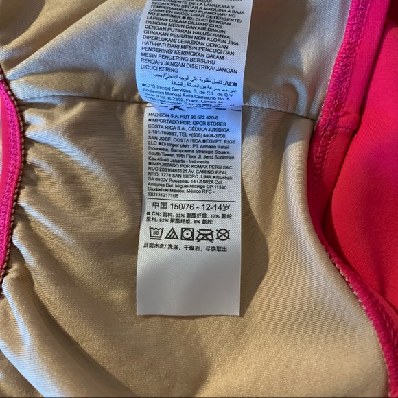 Old Navy Girls One Piece Swimsuit, Pink, Zebra Graphic, size XL - Picture 6 of 7